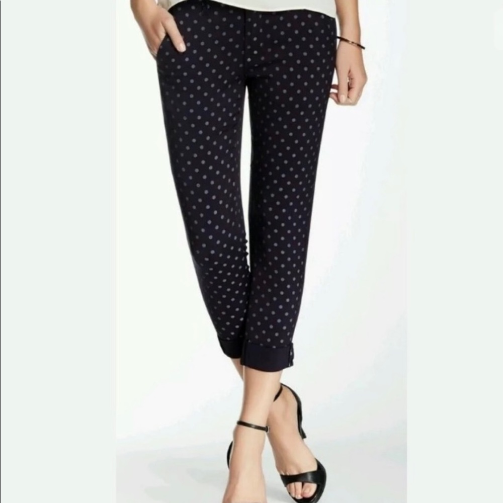 Hudson Dark Navy Jamie Slim Chino Polka Dot Pants